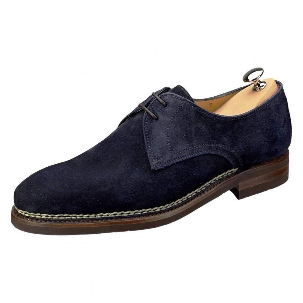 NEW BONTONI men's carnera suede oxford shoe in navy